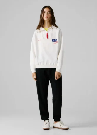 Sudadera de corte holgado con media cremallera