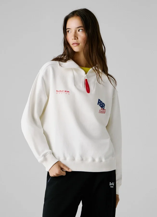 Sudadera de corte holgado con media cremallera Sudadera de corte holgado con media cremallera