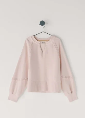 Sudadera de cuello redondo con encaje