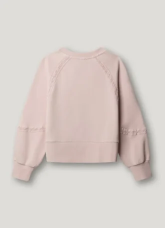 Sudadera de cuello redondo con encaje