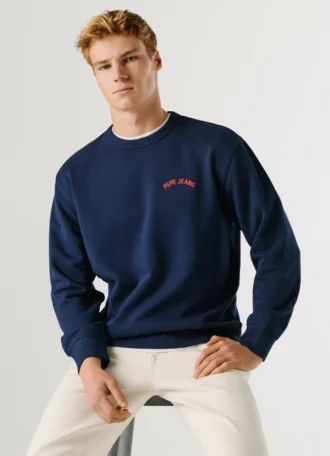 Sudadera de cuello redondo con estampado en la espalda