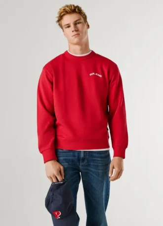 Sudadera de cuello redondo con estampado en la espalda