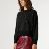 Sudadera de cuello redondo con tachuelas Sudadera de cuello redondo con tachuelas