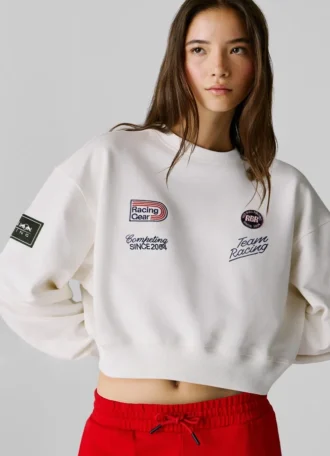 Sudadera de cuello redondo y corte holgado