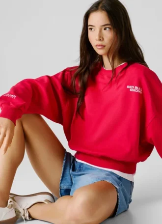 Sudadera de cuello redondo y corte recto