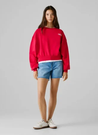 Sudadera de cuello redondo y corte recto