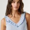 Top de cuello en V con ribete Top de cuello en V con ribete