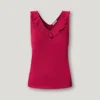 Top de cuello en V con ribete Top de cuello en V con ribete