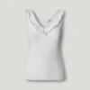 Top de cuello en V con ribete Top de cuello en V con ribete