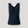 Top de cuello en V con ribete Top de cuello en V con ribete