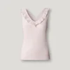 Top de cuello en V con ribete Top de cuello en V con ribete