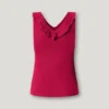 Top de cuello en V con ribete Top de cuello en V con ribete