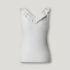 Top de cuello en V con ribete Top de cuello en V con ribete