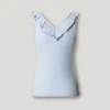Top de cuello en V con ribete Top de cuello en V con ribete