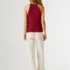Top de cuello halter de ganchillo Top de cuello halter de ganchillo