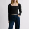 Top de jacquard de corte corto Top de jacquard de corte corto
