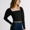 Top de jacquard de corte corto Top de jacquard de corte corto