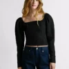Top de jacquard de corte corto Top de jacquard de corte corto