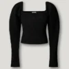 Top de jacquard de corte corto Top de jacquard de corte corto
