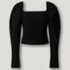 Top de jacquard de corte corto Top de jacquard de corte corto