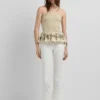 Top de lino con cuello halter Top de lino con cuello halter