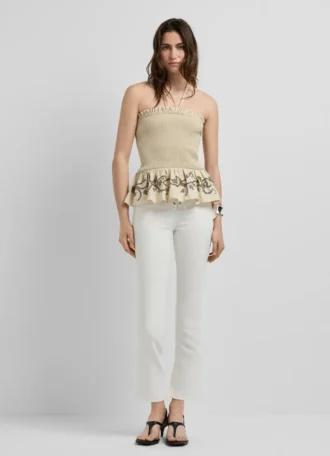 Top de lino con cuello halter