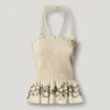 Top de lino con cuello halter Top de lino con cuello halter