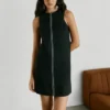 Vestido corto de sarga
