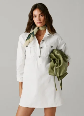 Vestido corto de sarga