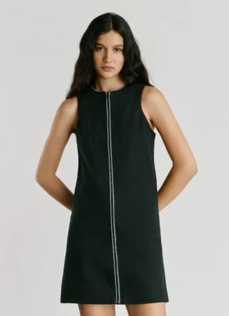 Vestido corto de sarga