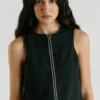 Vestido corto de sarga