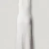 Vestido largo con detalles calados