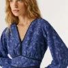 Vestido largo con estampado de cachemira