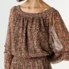 Vestido largo con estampado de fantasía