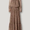 Vestido largo con estampado de fantasía