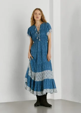 Vestido largo con estampado floral
