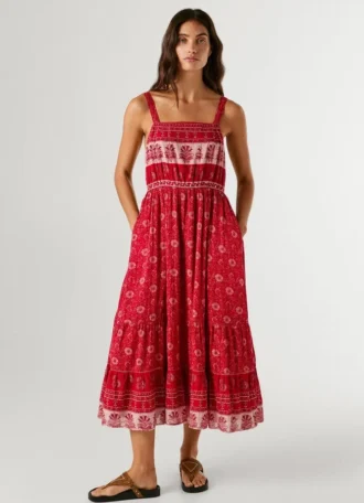 Vestido largo con estampado floral