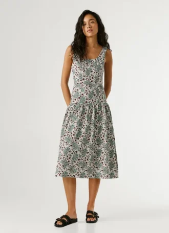 Vestido largo con estampado floral