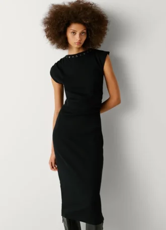 Vestido largo de canalé