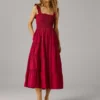 Vestido largo de popelín