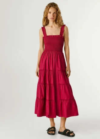 Vestido largo de popelín