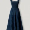 Vestido largo de popelín
