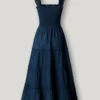 Vestido largo de popelín