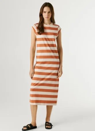 Vestido midi a rayas