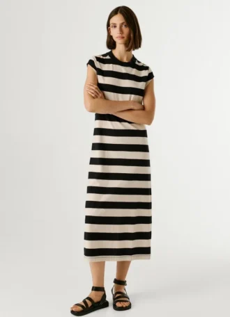 Vestido midi a rayas
