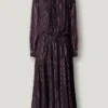 Vestido midi con estampado de rayas