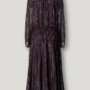 Vestido midi con estampado de rayas