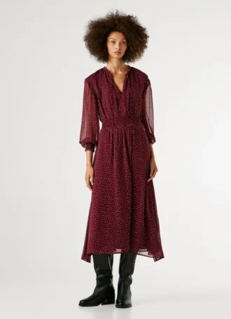 Vestido midi de lunares