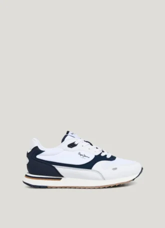 Zapatillas de cuero con detalles de ante