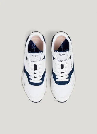 Zapatillas de cuero con detalles de ante